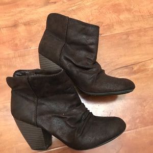 Brown suede ankle boots